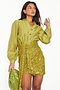 Lime Sequin Mini Jaspre Skirt