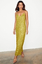 Lime Sequin Slip Dress