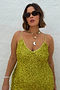 Lime Sequin Slip Dress