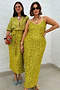 Lime Sequin Slip Dress