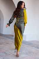Thumbnail for Model wearing Model wearing Lime and Khaki Emmy Skirt 