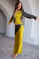 Thumbnail for Model wearing Model wearing Lime and Khaki Emmy Skirt 