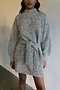 Silver Lyon Tinsel Belted Mini Dress - Petite