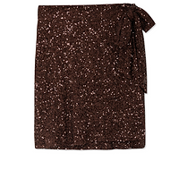 Thumbnail for Chocolate Sequin Mini Jaspre Skirt Petite