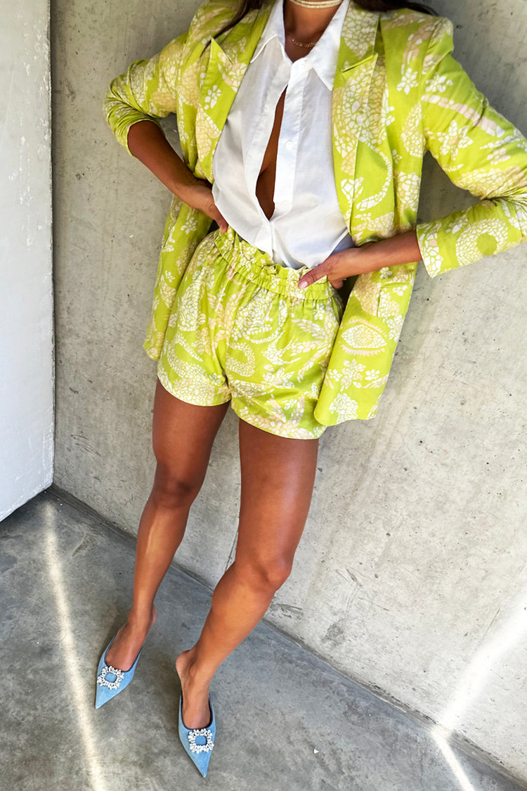 Lime Mosaic Demi Shorts