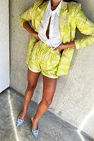 Thumbnail for Lime Mosaic Demi Shorts