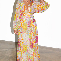 Thumbnail for caption_Model wears Mosaic Reign Dress in UK size 10/ US 6