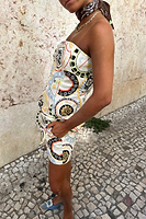 Thumbnail for caption_Model wears Cream Mosaic Plate Tate Shorts in UK size 10/ US 6