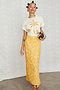Yellow Cotton Linen Mosaic Jaspre Skirt