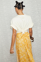 Thumbnail for  caption_Model wears Yellow Mosaic Maxi Jaspre Skirt in UK size 10/ US 6