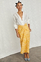 Yellow Cotton Linen Mosaic Jaspre Skirt
