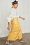 Yellow Cotton Linen Mosaic Jaspre Skirt