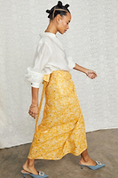 Thumbnail for  caption_Model wears Yellow Mosaic Maxi Jaspre Skirt in UK size 10/ US 6