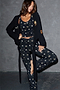 Black Mystical V Neck Top