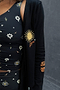 Black Mystical V Neck Top