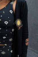 Thumbnail for Black Mystical V Neck Top