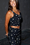 Black Mystical V Neck Top
