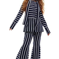 Thumbnail for Model wearing Navy Nautical Top facing the camera