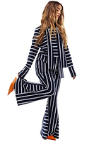 Thumbnail for Model wearing Navy Nautical Jersey Trousers standing facing the camera