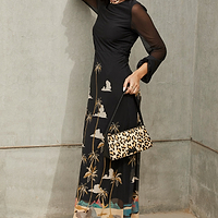 Thumbnail for Model wearing Midnight Oasis Dress standing facing the camera