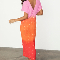 Thumbnail for caption_Model wears Pink Ombre Elodie Dress in UK size 10/ US 6