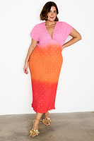 Thumbnail for caption_Model wears Pink Ombre Elodie Dress in UK size 18/ US 14