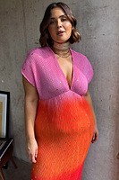 Thumbnail for caption_Model wears Pink Ombre Elodie Dress in UK size 18/ US 14