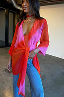 Thumbnail for caption_Model wears Pink Ombre Mini Vienna Dress  in UK size 10/ US 6