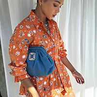Thumbnail for Orange Leopard Geanie Shirt