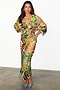 Cream Palm Leaf Emma Dress