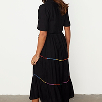 Thumbnail for  caption_Model wears Black Palm Immy Dress in UK size 10/ US 6