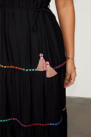 Thumbnail for  caption_Model wears Black Palm Immy Dress in UK size 10/ US 6