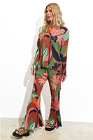 Thumbnail for Model wearing Winter Palm Plisse Trouser standing facing the camera