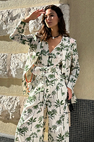 Thumbnail for caption_Model wears Green Palm Rico Waistcoat  in UK size 10/ US 6