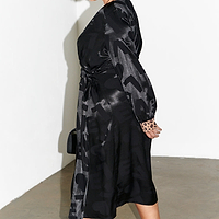 Thumbnail for caption_Model wears Black Paris Love Midi Vienna in UK 18 / US 14