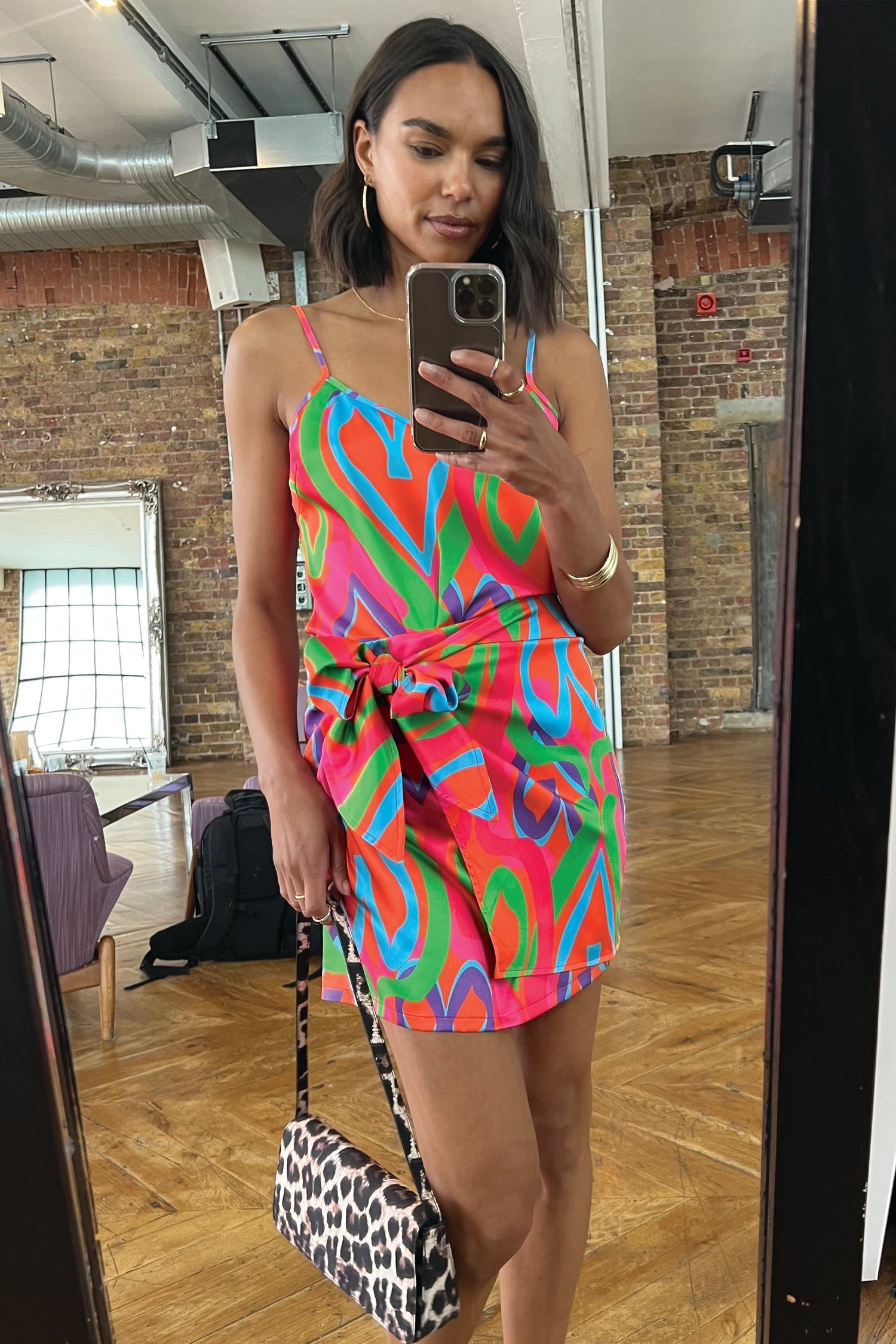 Model wearing Pascha Heart Mini Lucy Skirt facing the camera