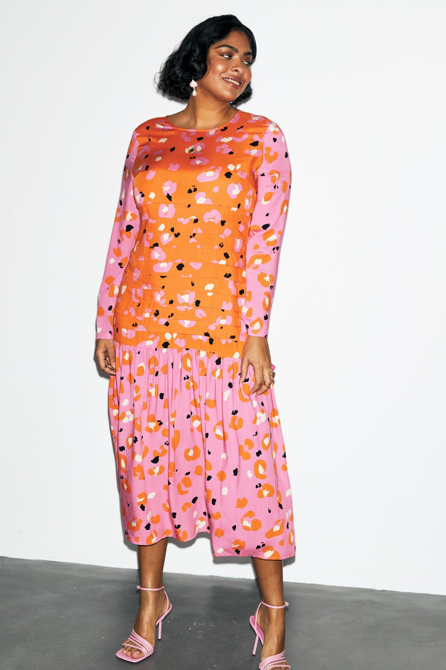 Pink Animal Mona Dress - Curve