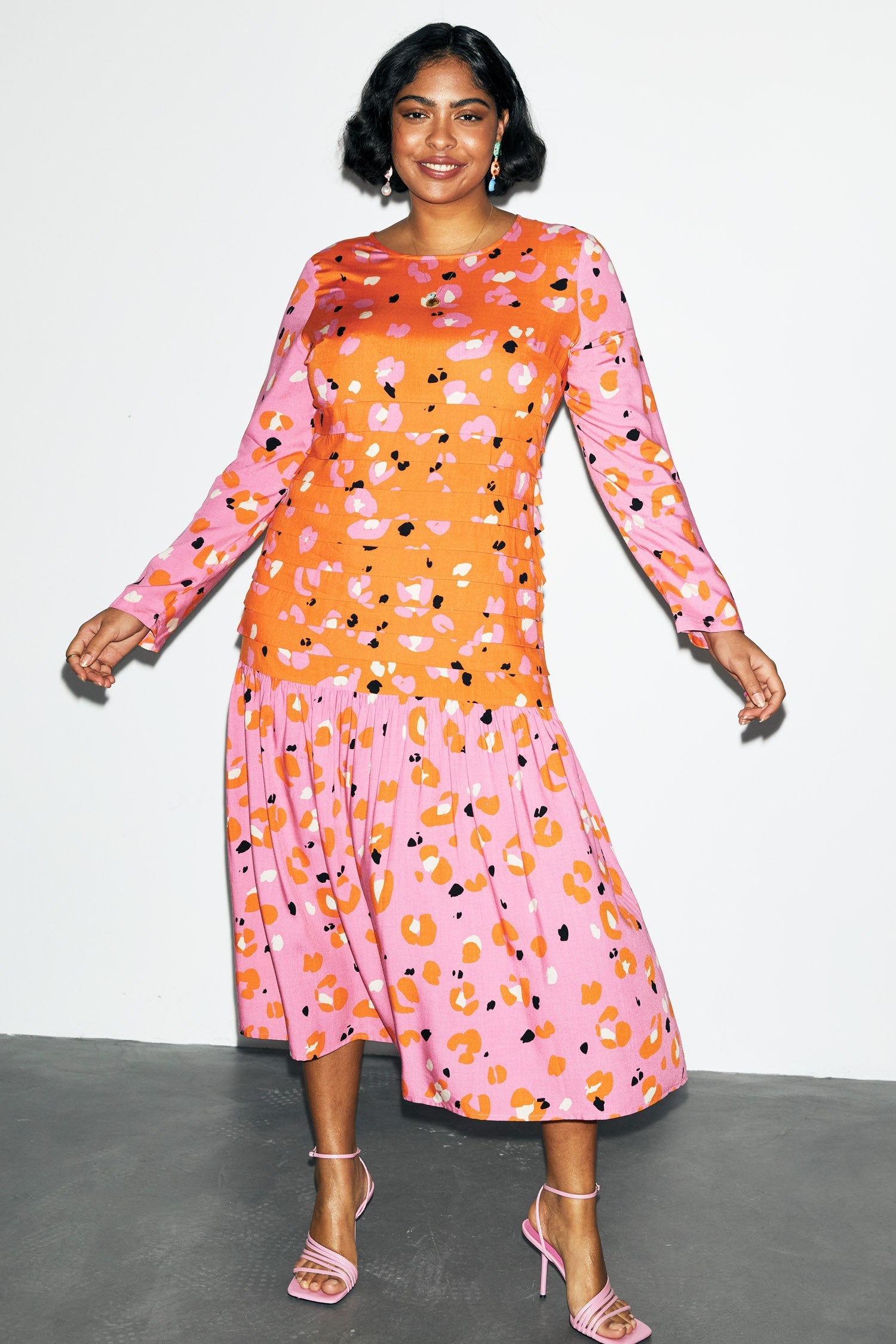Pink Animal Mona Dress - Curve