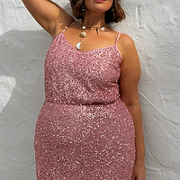Thumbnail for Pink Sequin Cami Top