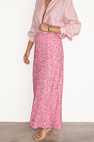 Thumbnail for caption_Model wears Pink Sequin Dorris Skirt in UK size 10/ US 6