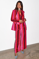 Thumbnail for caption_Model wears Pink Stripe Monaco Blazer  in UK size 8/ US 4