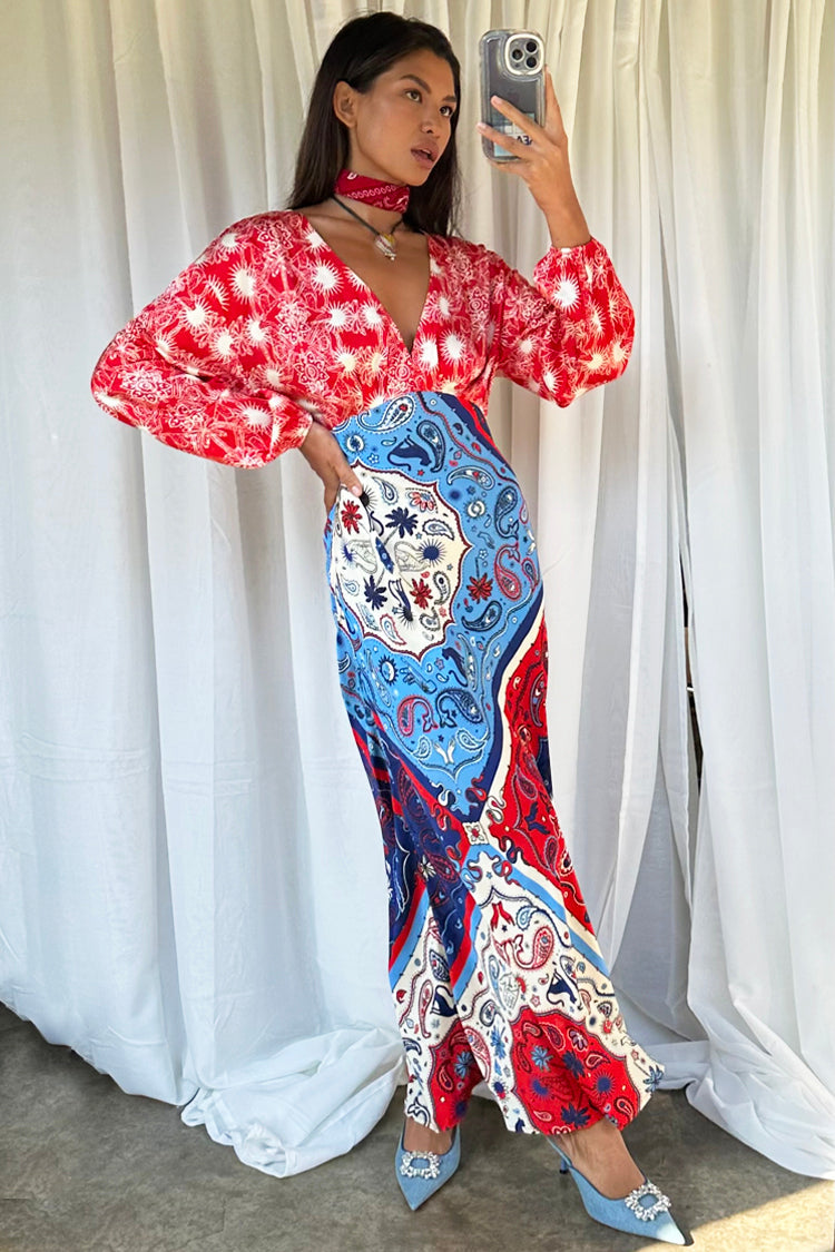 Red Bandana Clash Emma Dress