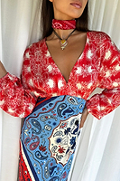 Thumbnail for Red Bandana Clash Emma Dress