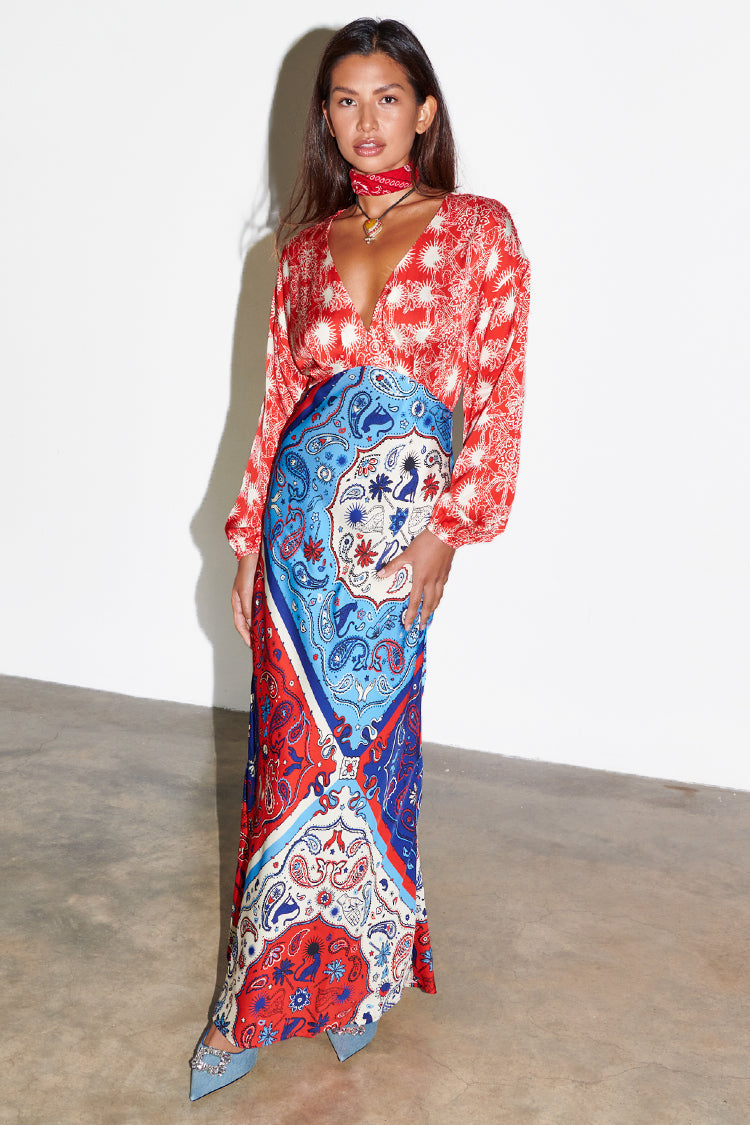 Red Bandana Clash Emma Dress