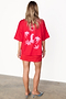 Red Cotton Blend Mini Jaspre Skirt