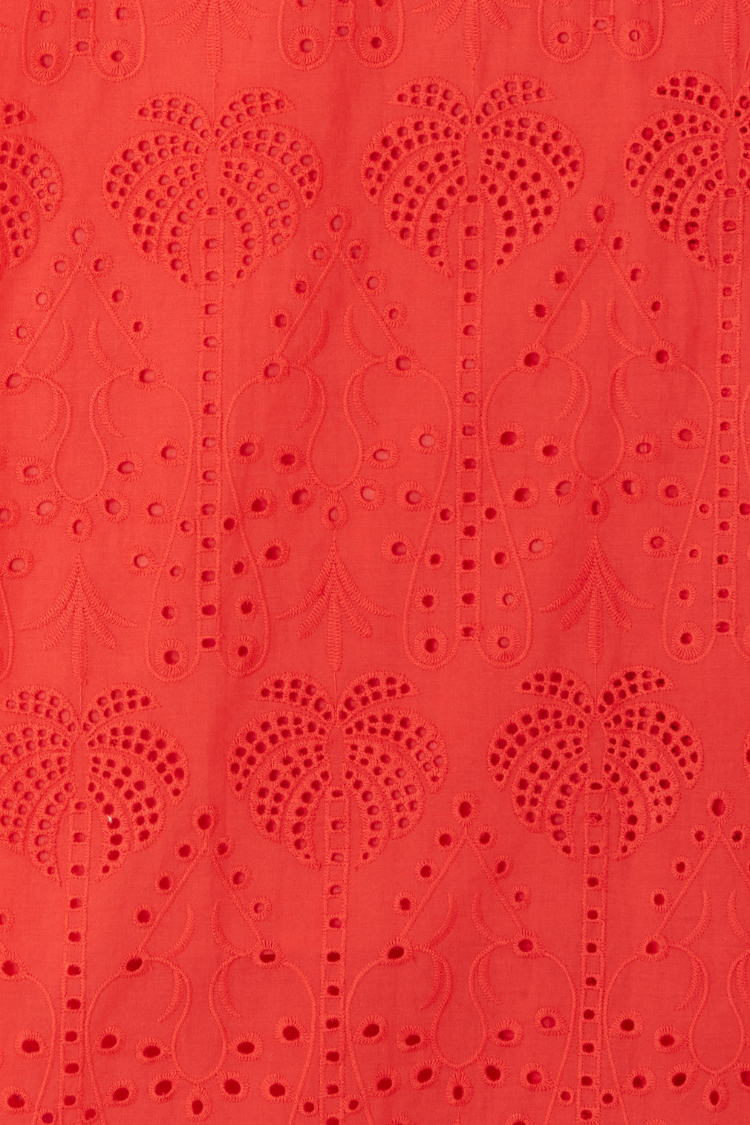 Red Broderie Jaspre Skirt