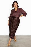 Thumbnail for Chocolate Sequin Jaspre Skirt