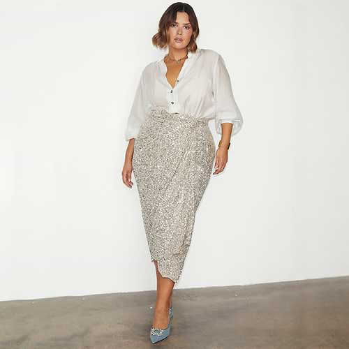 Sequin Maxi Wrap Jaspre Skirt