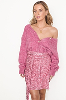 Thumbnail for Pink Sequin Mini Jaspre Skirt Petite