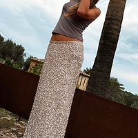 Thumbnail for Silver Sequin Dorris Skirt